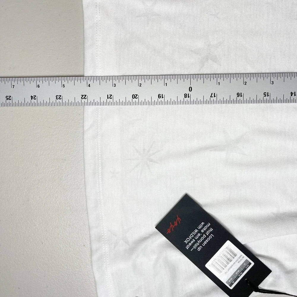 Wildfox Sweat White Star Mix Burnout‎ Crop Tank Top Size XL Sleeveless NWT